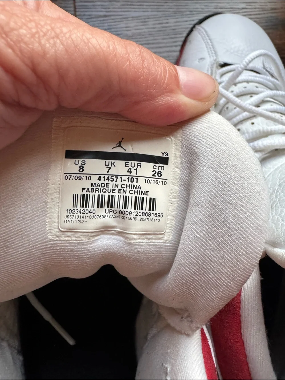 Air Jordan White and Red Low-Top Basketball Sneakers
